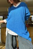 Made in Italy Big Softie Super Slant Knit Top Sapphire /2 